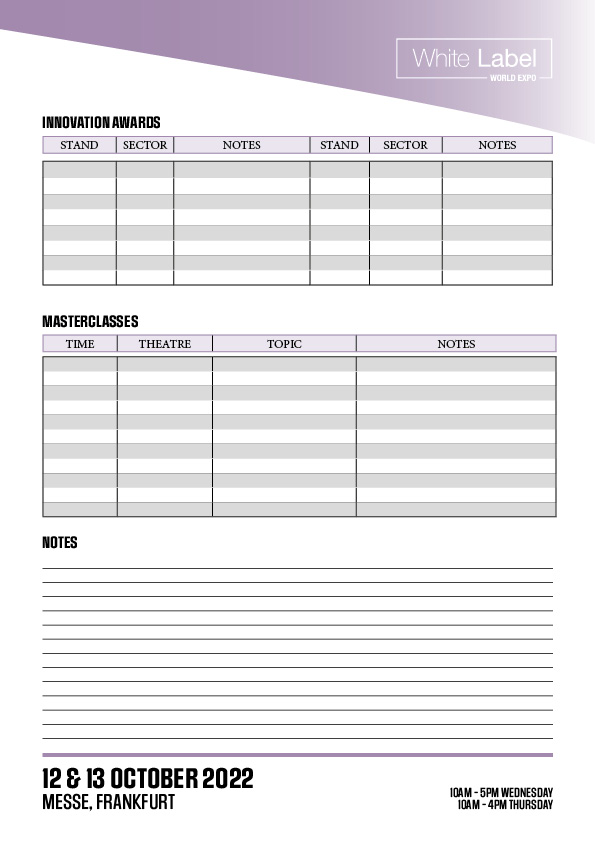 Plan your day with this timetable