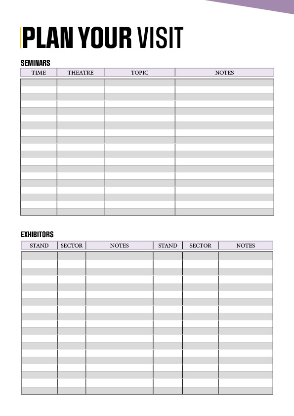 Plan your day with this timetable